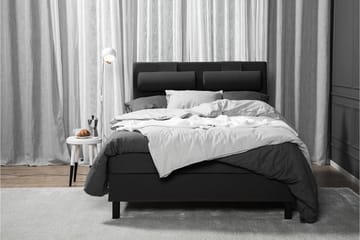 Lucky Komplett Sängpaket 140x200 Latex Slät Sänggavel  Na - Nackkudde Stor Svart/Grå - Products - Möbler - Säng - Kontinentalsäng