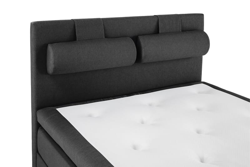 Lucky Komplett Sängpaket 140x200 Latex Slät Sänggavel  Na - Nackkudde Stor Svart/Grå - Products - Möbler - Säng - Kontinentalsäng