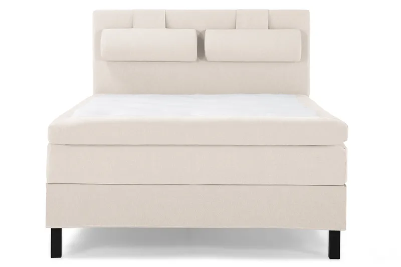 Lucky Komplett Sängpaket 140x200 Polyeter Slät Sänggavel, Nackkudde Stor Beige