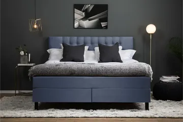 Lucky Komplett Sängpaket 160x200 Skum Diamant Sänggavel - Mörkblå - Products - Möbler - Säng - Kontinentalsäng