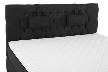 Lucky Komplett Sängpaket 160x200 Skum Diamant Sänggavel - Nackkudde Liten Svart/Grå/PU - Products - Möbler - Säng - Kontinentalsäng