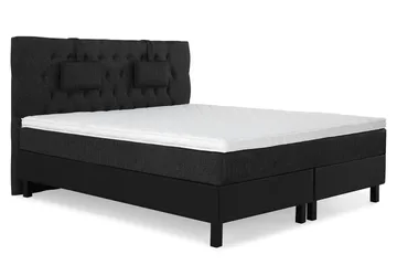 Lucky Komplett Sängpaket 160x200 Skum Diamant Sänggavel - Nackkudde Liten Svart/Grå/PU - Products - Möbler - Säng - Kontinentalsäng