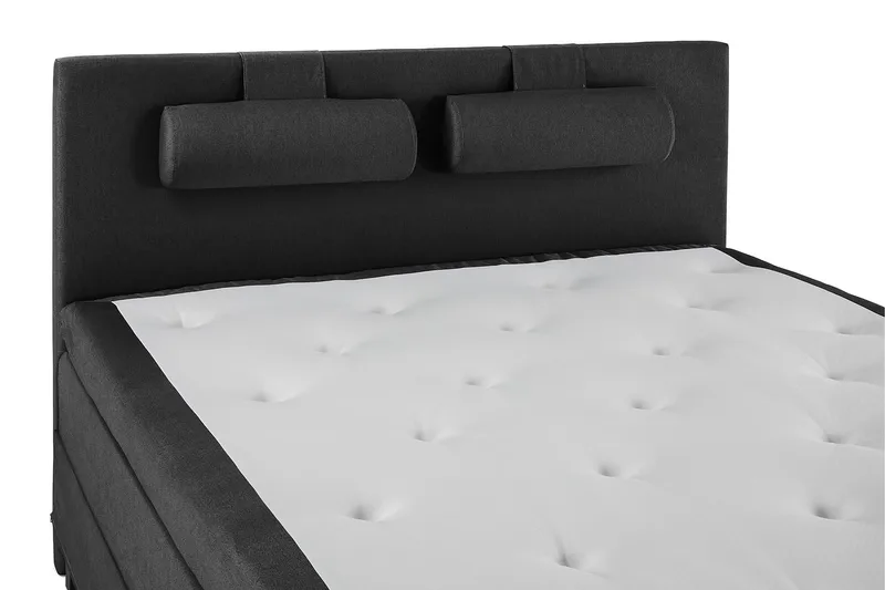 Lucky Komplett Sängpaket 160x200 Polyeter Slät - Nackkudde Stor Svart/Grå - Products - Möbler - Säng - Kontinentalsäng