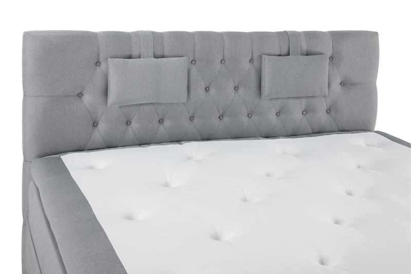 Lucky Komplett Sängpaket 180x200 Latex Diamant Sänggavel - Nackkudde Liten Mellangrå - Products - Möbler - Säng - Kontinentalsäng