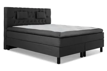Lucky Komplett Sängpaket 180x200 Latex Diamant Sänggavel - Nackkudde Liten Svart/Grå - Products - Möbler - Säng - Kontinentalsäng