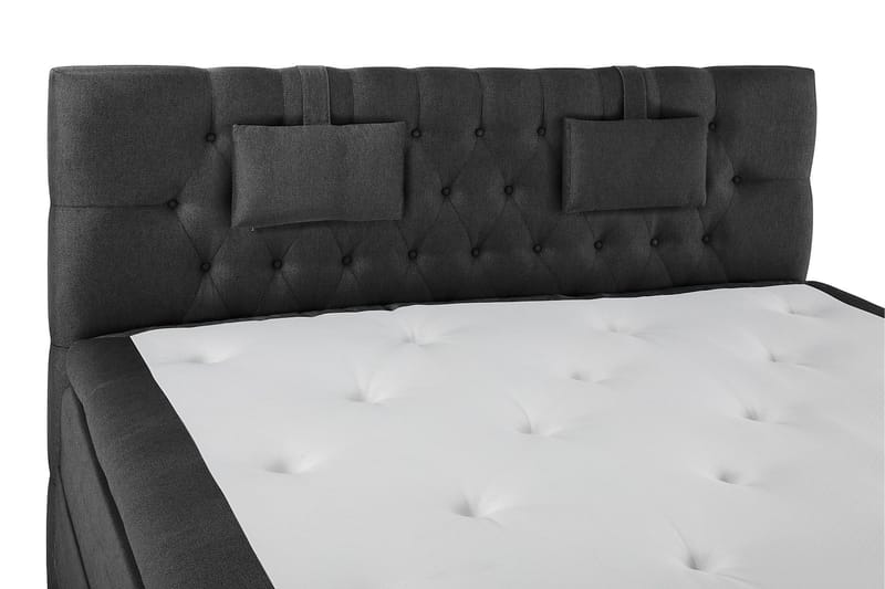 Lucky Komplett Sängpaket 180x200 Memory Diamant Sänggavel - Nackkudde Liten Svart/Grå - Products - Möbler - Säng - Kontinentalsäng