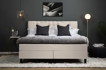 Lucky Komplett Sängpaket 180x200 Memory Slät Sänggavel  B - Beige - Products - Möbler - Säng - Kontinentalsäng