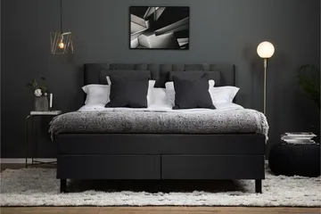Lucky Komplett Sängpaket 180x200 Skum Diamant - Nackkudde Stor Svart/Grå - Products - Möbler - Säng - Kontinentalsäng