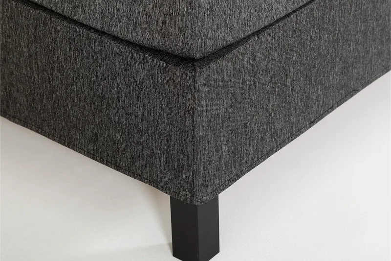 Lucky Sängpaket 150x200 SkumSlät Sänggavel Nackkudde - Nackkudde Stor Svart/Grå - Products - Möbler - Säng - Kontinentalsäng