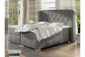 Lyckorna Kontinentalsäng 120x200 cm LED-belysning - Grå - Products - Möbler - Säng - Säng med förvaring