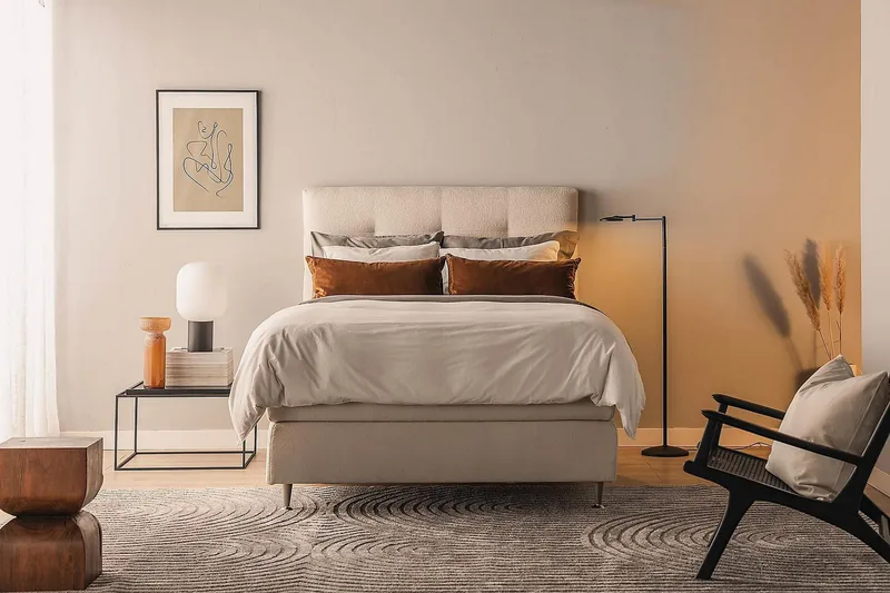 Oslo Lyx Kontinentalsäng 140x200 cm - Ljusbeige - Products - Möbler - Säng - Kontinentalsäng