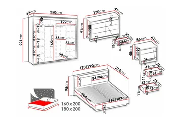 Rathmore Möbelset För Sovrum Black - Products - Möbler - Säng - Möbelset för sovrum