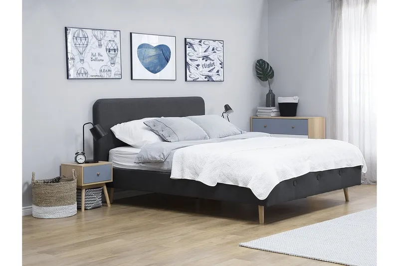 Rennes Sängram 140x200 cm - Grå - Products - Möbler - Säng - Dubbelsäng