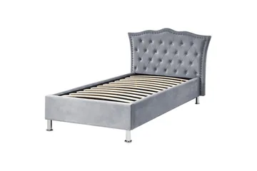 Säng med förvaring Metz - Grå, Silver/Sammet, 90x200 cm - Products - Möbler - Säng - Säng med förvaring