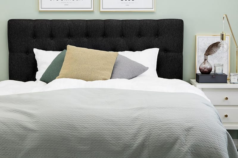 Lucky Diamant Sänggavel 160 cm - Svart/Grå - Products - Möbler - Säng - Sängtillbehör & sänggavel - Sänggavel