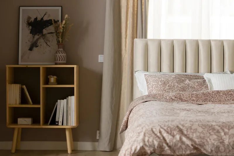 Rakel Sänggavel 120cm - Beige/Sammet - Products - Möbler - Säng - Sängtillbehör & sänggavel - Sänggavel