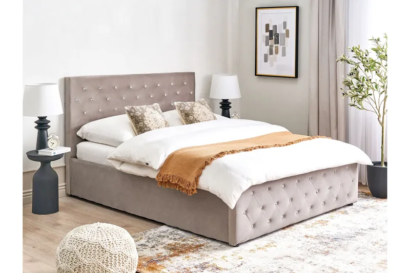 Saleux Sängram 140x200 cm - Taupe - Products - Möbler - Säng - Säng med förvaring