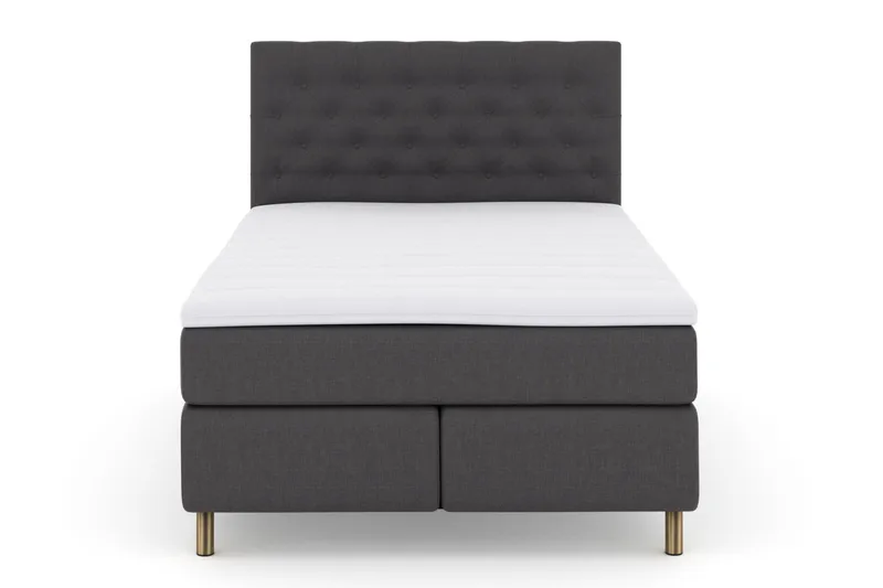 Select No 3 Kontinentalsäng 140x200 Fast/Medium, Mörkgrå/Koppar