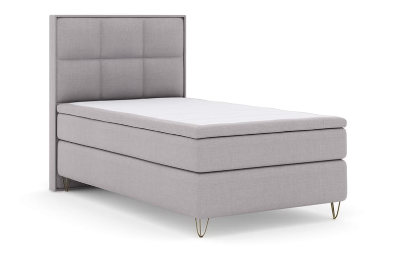 Select No 4 Komplett Sängpaket 120x200 Fast - Ljusgrå/Metall V-form - Products - Möbler - Säng - Enkelsäng