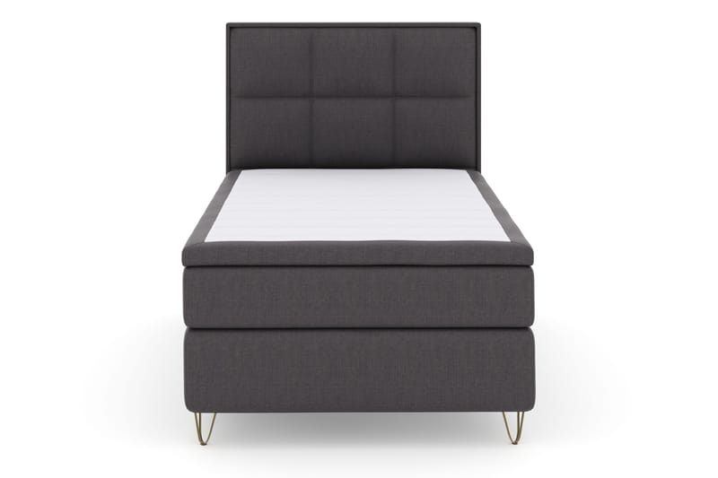 Select No 4 Komplett Sängpaket 120x200 Fast, Mörkgrå/Metall V-form