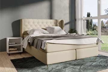 Select No 4 Komplett Sängpaket 140x200 Fast - Beige/Metall V-form - Products - Möbler - Säng - Kontinentalsäng