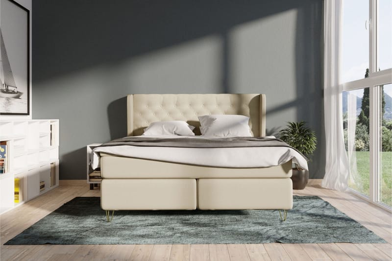 Select No 4 Komplett Sängpaket 140x200 Fast - Beige/Metall - Products - Möbler - Säng - Kontinentalsäng