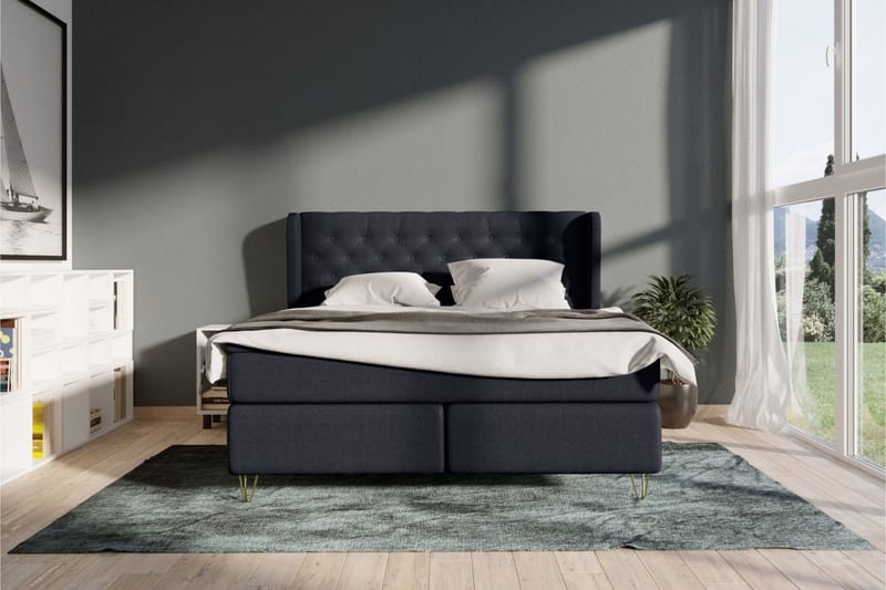 Select No 4 Komplett Sängpaket 140x200 Fast - Blå/Metall - Products - Möbler - Säng - Kontinentalsäng