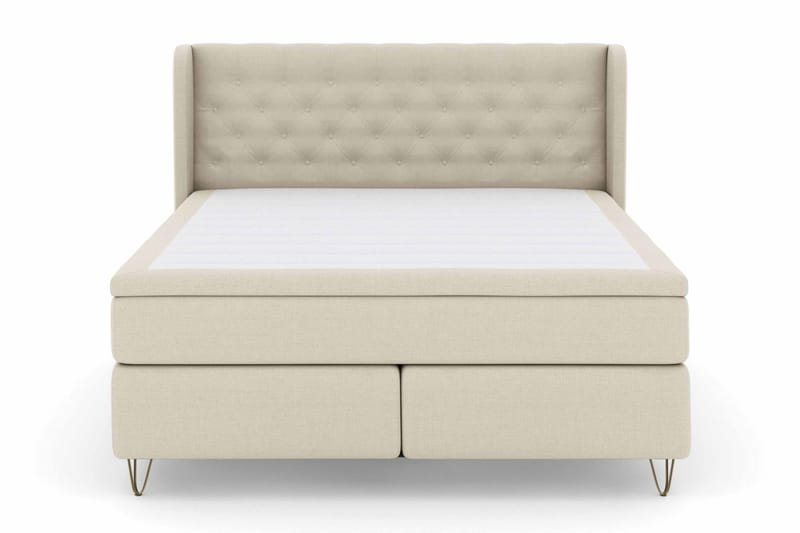 Select No 4 Komplett Sängpaket 180x200 Fast/Medium, Beige/Metall V-form