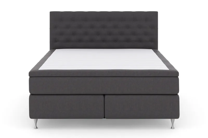 Select No 4 Kontinentalsäng 160x200 Fast/Medium - Mörkgrå/Silver - Products - Möbler - Säng - Kontinentalsäng