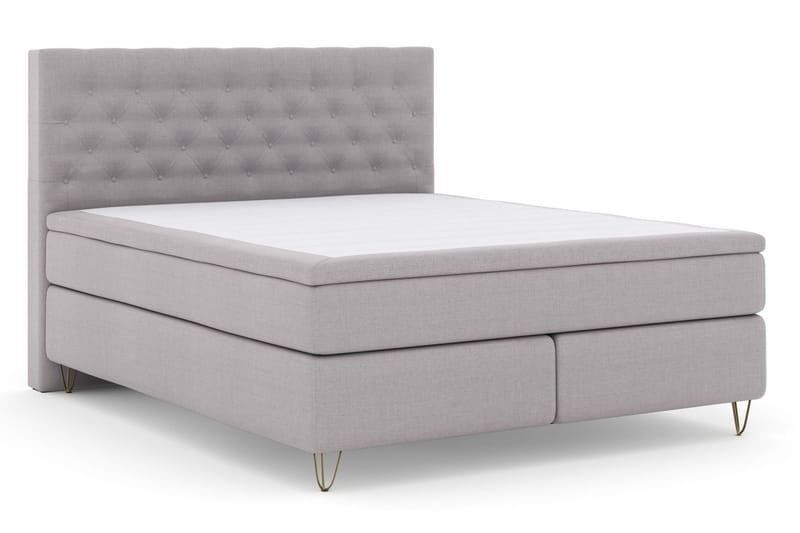 Select No 4 Kontinentalsäng 180x200 Fast/Medium - Ljusgrå/Metall V-Form - Products - Möbler - Säng - Kontinentalsäng