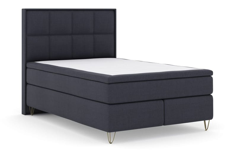 Select No 5 Komplett Sängpaket 140x200 Fast/Medium Latex - Blå/Metall V-form - Products - Möbler - Säng - Kontinentalsäng