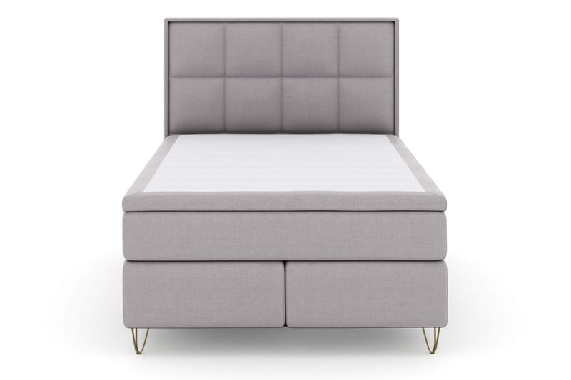 Select No 5 Komplett Sängpaket 140x200 Fast/Medium Latex - Ljusgrå/Metall V-form - Products - Möbler - Säng - Kontinentalsäng