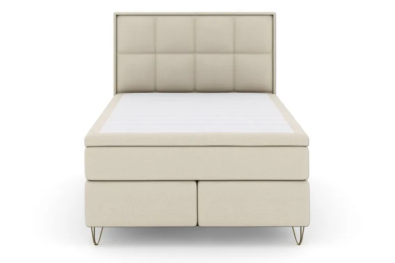 Select No 5 Komplett Sängpaket 140x200 Fast/Medium Watergel - Beige/Metall V-form - Products - Möbler - Säng - Kontinentalsäng
