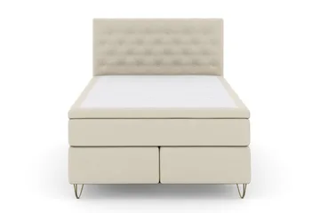 Select No 5 Komplett Sängpaket 140x200 Medium Latex - Beige/Metall V-form - Products - Möbler - Säng - Kontinentalsäng