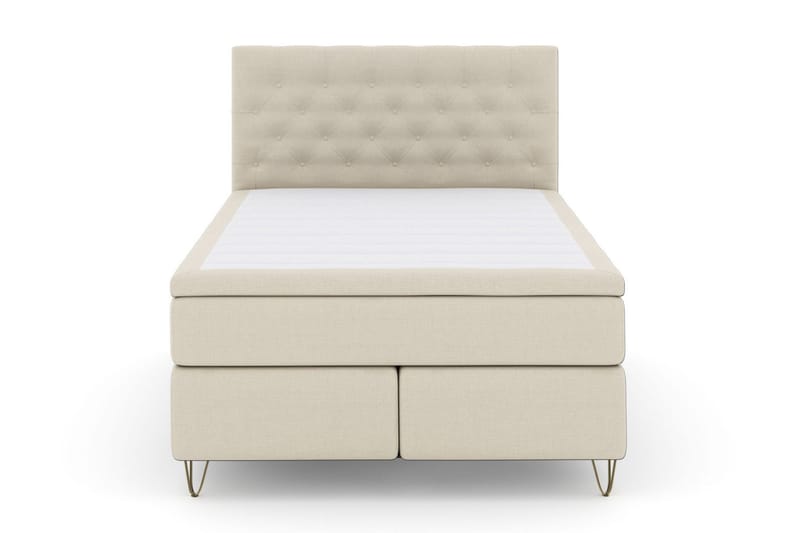 Select No 5 Komplett Sängpaket 140x200 Medium Latex - Beige/Metall V-form - Products - Möbler - Säng - Kontinentalsäng