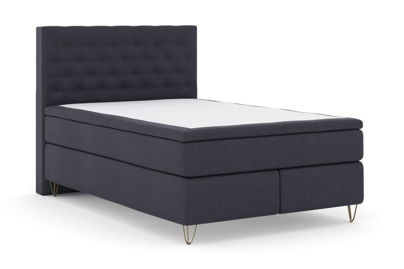 Select No 5 Komplett Sängpaket 140x200 Medium Latex - Blå/Metall V-form - Products - Möbler - Säng - Kontinentalsäng