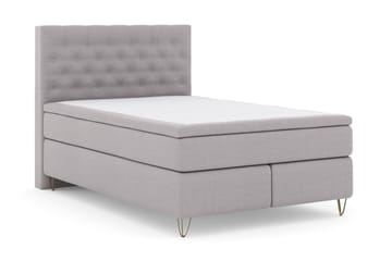 Select No 5 Komplett Sängpaket 140x200 Medium Latex - Ljusgrå/Metall V-form - Products - Möbler - Säng - Kontinentalsäng