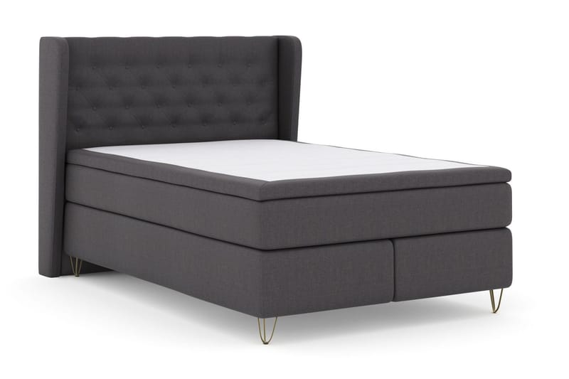Select No 5 Komplett Sängpaket 140x200 Medium Watergel - Mörkgrå/Metall V-form - Products - Möbler - Säng - Kontinentalsäng