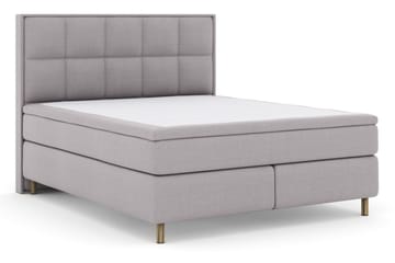 Select No 5 Komplett Sängpaket 160x200 Fast/Medium Watergel - Ljusgrå/Koppar - Products - Möbler - Säng - Kontinentalsäng