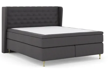 Select No 5 Komplett Sängpaket 160x200 Medium Watergel - Mörkgrå/Guld - Products - Möbler - Säng - Kontinentalsäng
