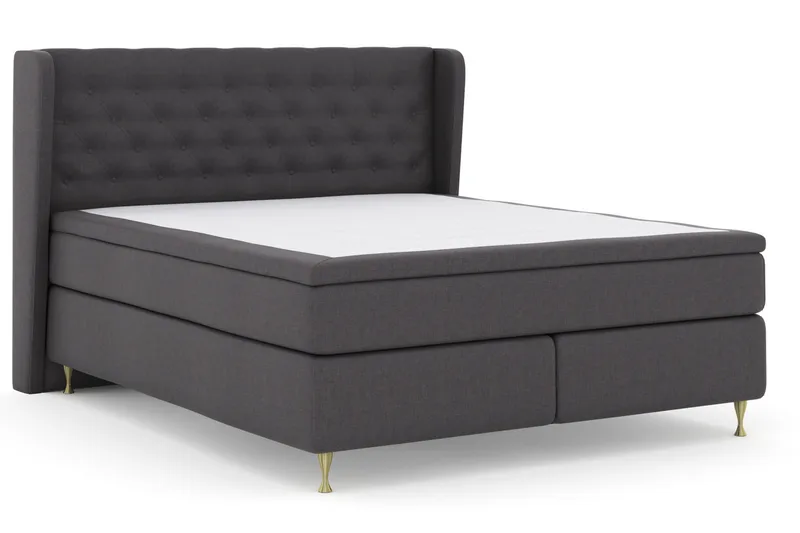 Select No 5 Komplett Sängpaket 160x200 Medium Watergel - Mörkgrå/Guld - Products - Möbler - Säng - Kontinentalsäng