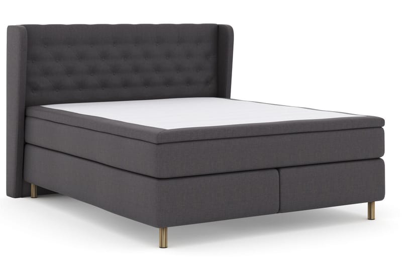 Select No 5 Komplett Sängpaket 210x210 Fast/Medium Watergel - Mörkgrå/Koppar - Products - Möbler - Säng - Kontinentalsäng