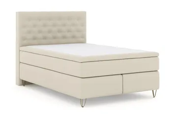 Select No 5 Kontinentalsäng 140x200 Fast/Medium Latex - Beige/Metall V-Form - Products - Möbler - Säng - Kontinentalsäng