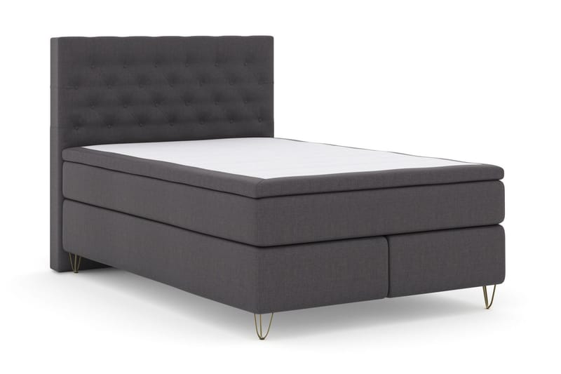 Select No 5 Kontinentalsäng 140x200 Fast/Medium Watergel - Mörkgrå/Metall V-Form - Products - Möbler - Säng - Kontinentalsäng