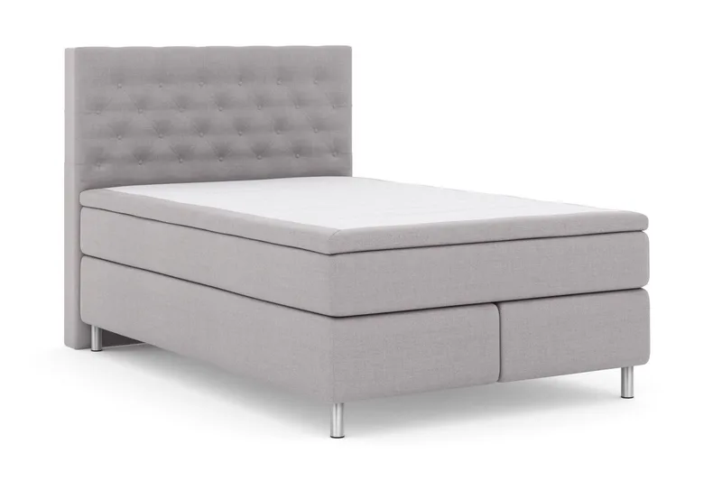 Select No 5 Kontinentalsäng 140x200 Medium Latex - Ljusgrå/Metall - Products - Möbler - Säng - Kontinentalsäng