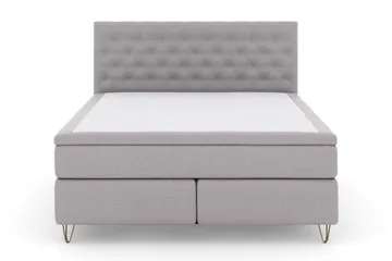 Select No 5 Kontinentalsäng 160x200 Fast/Medium Latex - Ljusgrå/Metall V-Form - Products - Möbler - Säng - Kontinentalsäng