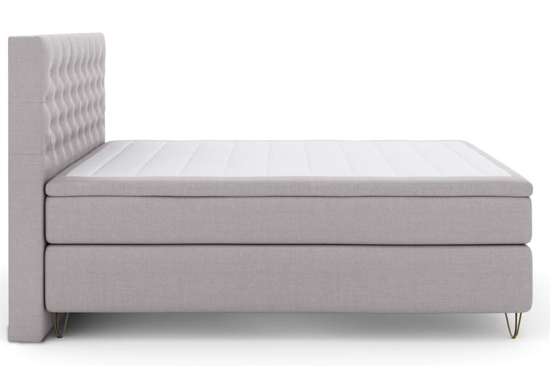 Select No 5 Kontinentalsäng 160x200 Fast/Medium Latex - Ljusgrå/Metall V-Form - Products - Möbler - Säng - Kontinentalsäng
