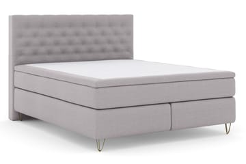 Select No 5 Kontinentalsäng 160x200 Fast/Medium Latex - Ljusgrå/Metall V-Form - Products - Möbler - Säng - Kontinentalsäng