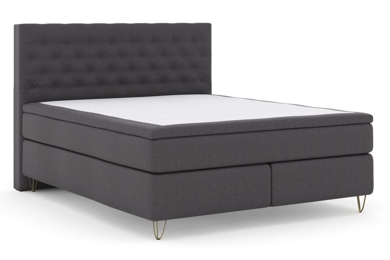 Select No 5 Kontinentalsäng 160x200 Fast/Medium Latex - Mörkgrå/Metall V-Form - Products - Möbler - Säng - Kontinentalsäng