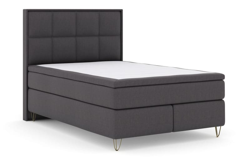 Select No 6 Komplett Sängpaket 140x200 F/M Latex/Memory - Mörkgrå/Metall V-form - Products - Möbler - Säng - Kontinentalsäng